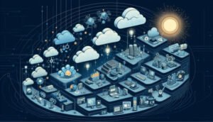 A timeline of cloud computing evolution, showing key milestones from early cloud services to modern multi-cloud environments.